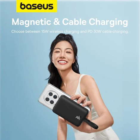Sạc dự phòng Baseus Magnetic Mini Wireless 10000mAh 30W Type C - Black (P1002210A112-00)