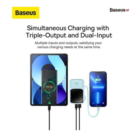 Sạc dự phòng Baseus Qpow Pro Digital Display 20000mAh 20W iP Edition Blue Overseas (PPQD030003)