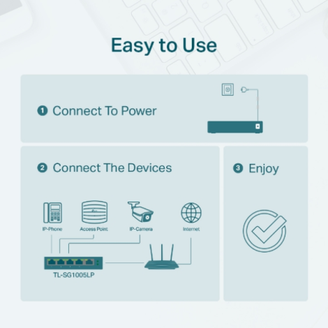 Switch PoE+ TP-Link TL-SG1005LP (5 port/ 10/100/1000 Mbps)