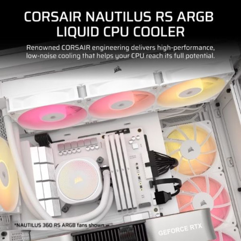 Tản nhiệt nước AIO 2 Fan Corsair NAUTILUS 240 ARGB White