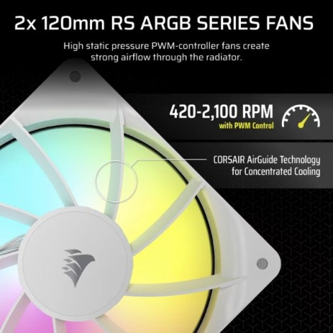 Tản nhiệt nước AIO 2 Fan Corsair NAUTILUS 240 ARGB White