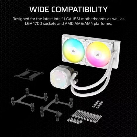 Tản nhiệt nước AIO 2 Fan Corsair NAUTILUS 240 ARGB White