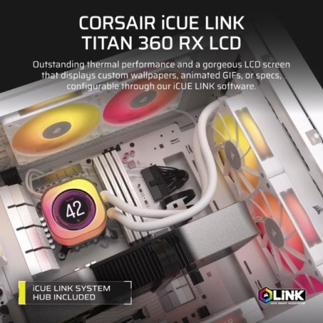Tản nhiệt nước CPU 3 Fan Corsair iCUE LINK TITAN 360 RX RGB LCD White CW-9061026-WW