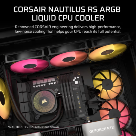 Tản nhiệt nước CPU 2 Fan Corsair NAUTILUS 240 ARGB Black CW-9060092-WW