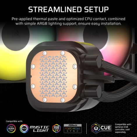 Tản nhiệt nước CPU 2 Fan Corsair NAUTILUS 240 ARGB Black CW-9060092-WW