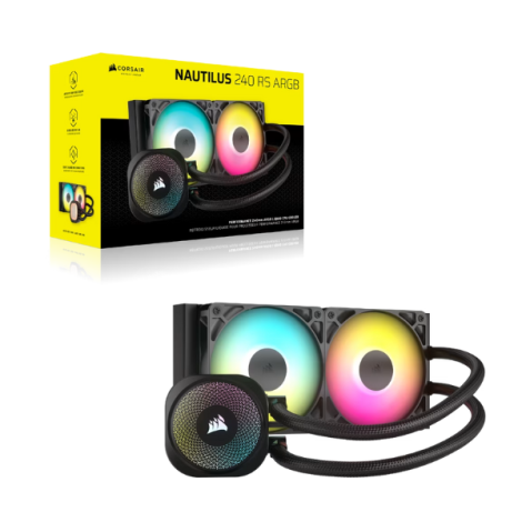 Tản nhiệt nước CPU 2 Fan Corsair NAUTILUS 240 ARGB Black CW-9060092-WW