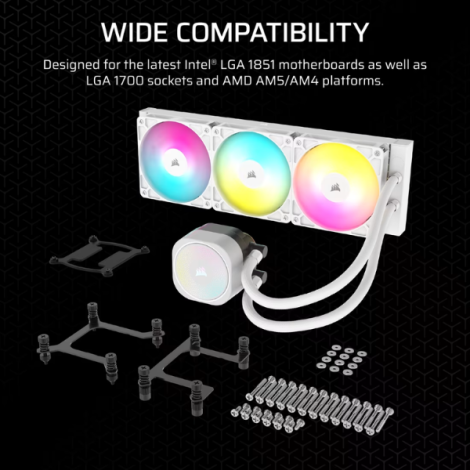 Tản nhiệt nước CPU 3 Fan Corsair NAUTILUS 360 ARGB White CW-9060095-WW