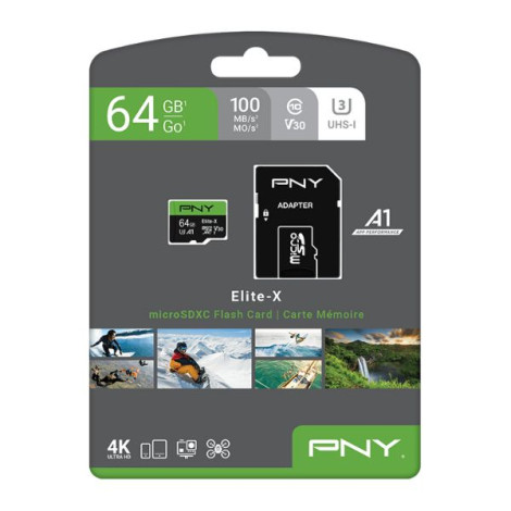 Thẻ nhớ MicroSD PNY Elite-X 64GB P-SDU64GU3100EX-GE