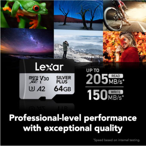 Thẻ nhớ MicroSD UHS-I Lexar Professional SILVER PLUS 64GB LMSSIPL064G-BNANG