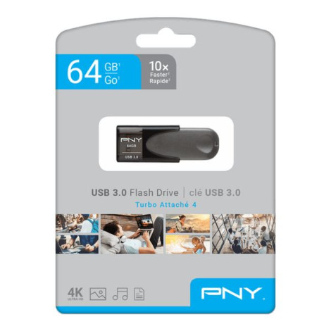 USB 3.2 PNY Elite Turbo Attaché 4 64GB P-FD64GTBAT4-GE