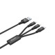 Cáp sạc nhanh đa năng 3 trong 1 dài 1.2m UNITEK C14049BK