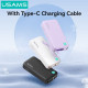 Sạc dự phòng USAMS CD224 20W 10000mAh TypeC Cable XY Series White (10KCD22402)
