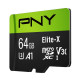 Thẻ nhớ MicroSD PNY Elite-X 64GB P-SDU64GU3100EX-GE