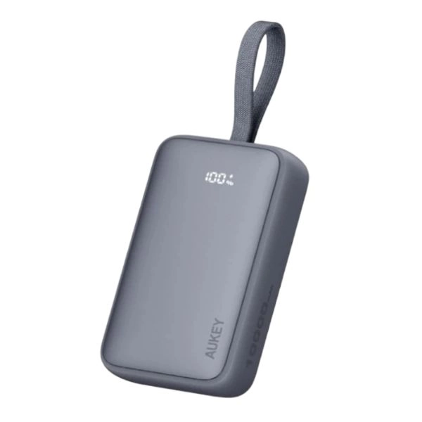 Sạc dự phòng tích hợp cáp sạc type-C Aukey Spark Sling Neo PB-Y61 10000mAh 30W PB-Y61-GRA (PBY61-GRA) - Gray