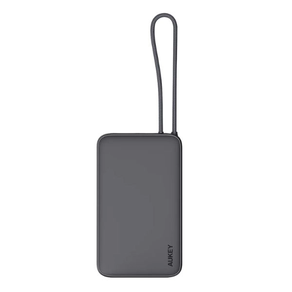 Sạc dự phòng tích hợp cáp sạc type-C Aukey Spark Sling PB-Y53 10000mAh 15W PB-Y53-GRA (PBY53-GRA) - Dark Gray