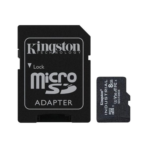 Thẻ nhớ microSDHC Kingston 8GB Industrial C10 A1 pSLC Card + SD Adapter SDCIT2/8GB