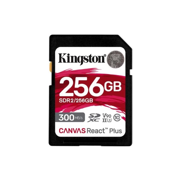 Thẻ nhớ SDHC Kingston 256GB Canvas React Plus UHS-II 300R/260W U3 V90 for Full HD/4K/8K (SDR2/256GB)