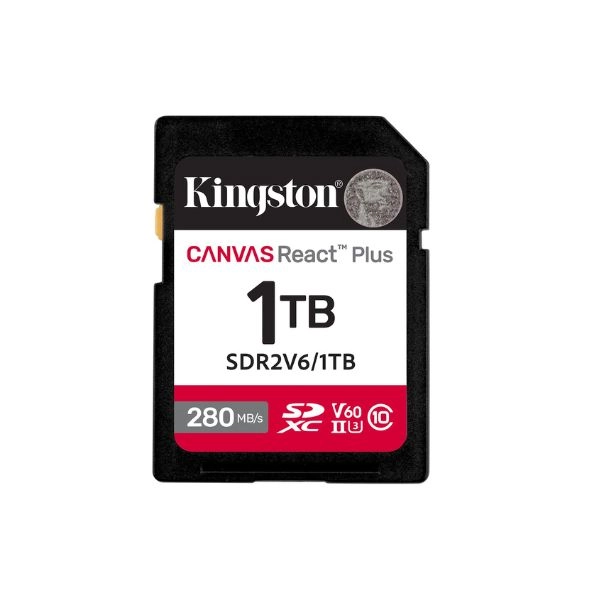 Thẻ nhớ SDXC Kingston 1TB Canvas React Plus UHS-II 280R/100W U3 V60 for Full HD/4K (SDR2V6/1TB)
