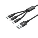 Cáp sạc nhanh đa năng 3 trong 1 dài 1.2m UNITEK C14049BK