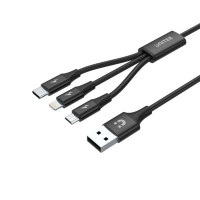 Cáp sạc nhanh đa năng 3 trong 1 dài 1.2m UNITEK C14049BK