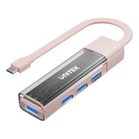 Hub chuyển Type-C sang 4 cổng USB 3.0 Unitek H1319A Hồng