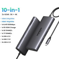 Hub đa năng USB-C Revodok Pro 210 10 trong 1 hỗ trợ độ ...