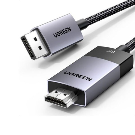 Cáp chuyển đổi Active DisplayPort sang HDMI 2.1 dài 2m hỗ trợ 8K@60Hz 4K@120Hz HDR Ugreen 80397