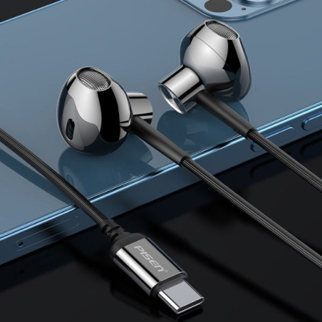 Tai nghe có dây Pisen Metalic Semi-In-Ear Type-C LV-TC02 (Black)