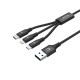 Cáp sạc nhanh đa năng 3 trong 1 dài 1.2m UNITEK C14049BK