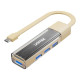 Hub chuyển Type-C sang 4 cổng USB 3.0 Unitek H1319A Nâu