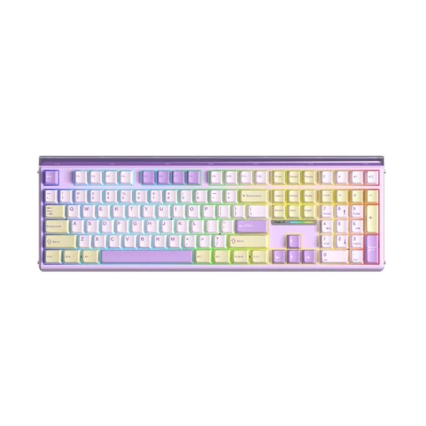 Bàn phím cơ 3 Mode Aula H108 Vàng Tím - Silent Cotton Candy Switch (7495)