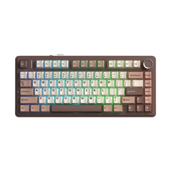 Bàn Phím Cơ Gaming 3 Mode AULA F75 Màu Nâu be - Barbie switch (3305)