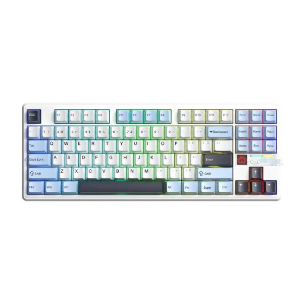 Bàn Phím Cơ Gaming 3 Mode AULA F87 PRO V2 Màu Xanh dương, Trắng, Tím đậm - Star Vector switch (2612)