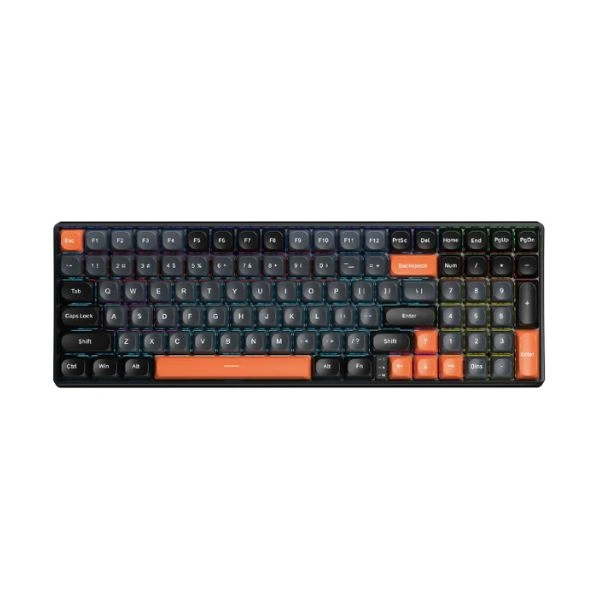 Bàn Phím Cơ Gaming 3 Mode AULA S100 PRO Màu Đen, xám, cam - Red switch (3411)