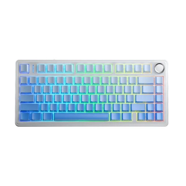 Bàn phím cơ gaming AULA F75 Trắng xanh dương gradient - Outemu Silent Peach V3 switch (2087)