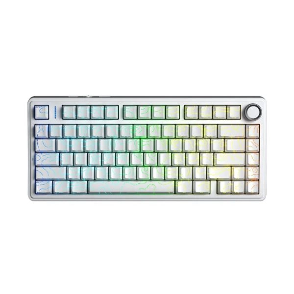 Bàn phím cơ gaming AULA F75HE Trắng contour - Black King Magnetic switch (6986)