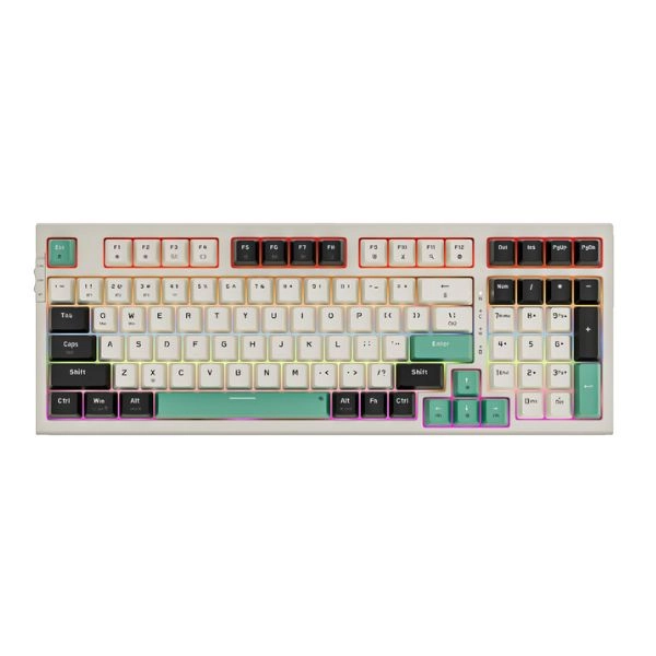 Bàn phím cơ Tri-Mode Mechanical Gaming Newmen GM328 Plus Blue Switch Black – Apricot – Blue