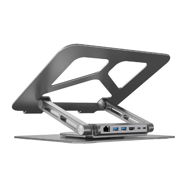 Bộ chia Type-C ra 6 cổng USB 3.0, HDMI, RJ45, USB-C Unitek D1109A và Giá đỡ laptop 14-17 inch