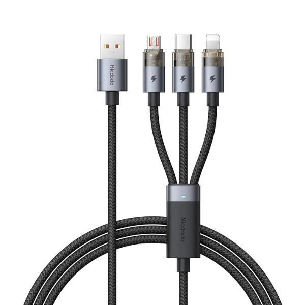 Cáp sạc đa năng 3 in 1 Mcdodo CA-715 6A 1.2m Black (CA-7150)