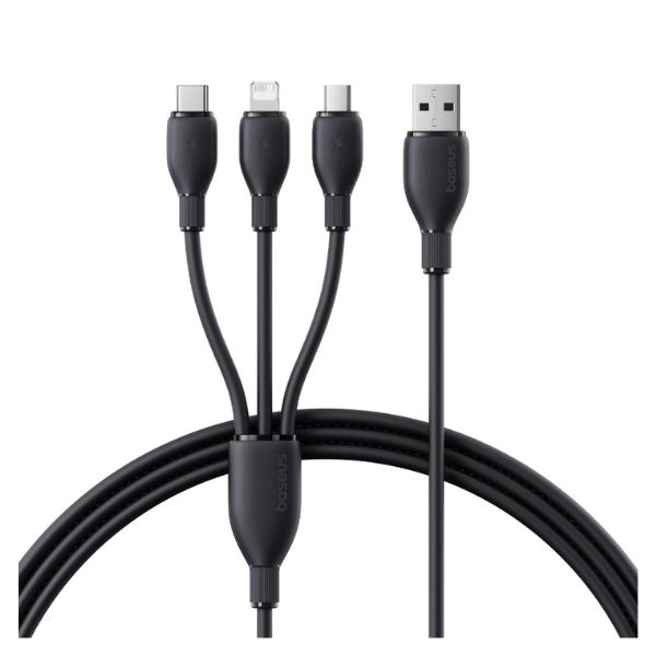 Cáp sạc nhanh đa năng 3 trong 1 Baseus New Pudding P10376303121-00 Cosmic Black