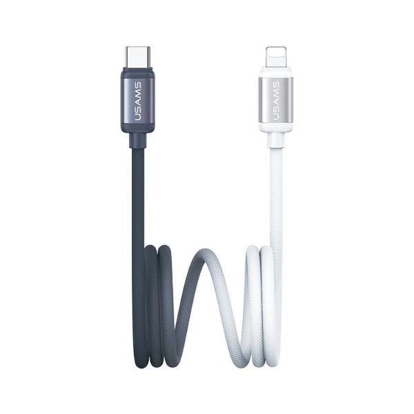 Cáp Sạc Nhanh C to Lightning USAMS SJ757 30W dài 1.2m SJ757USB01 (USM192-CL-1KW) - Black & White