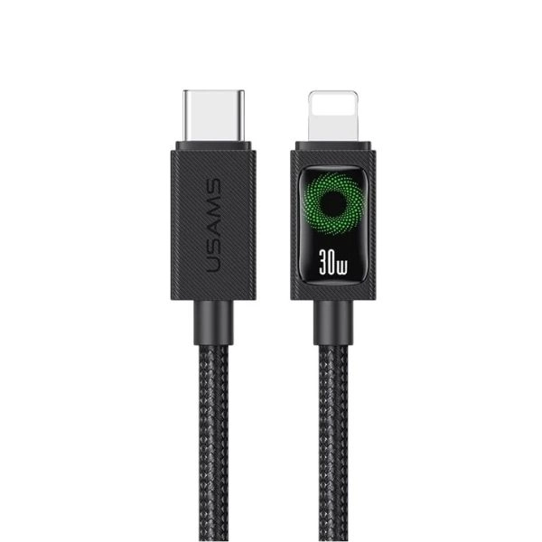 Cáp Sạc Nhanh C to Lightning Usams SJ774 U92 30W dài 1.2m Black (SJ774USB01) 