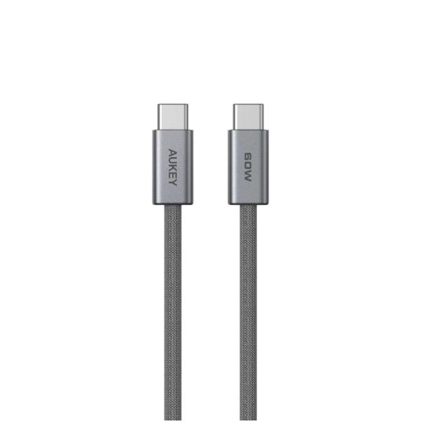 Cáp sạc nhanh Type C to Type C Aukey CB-DCC061 Circlet Blink 60W dài 1m (CB-DCC061-GRA)