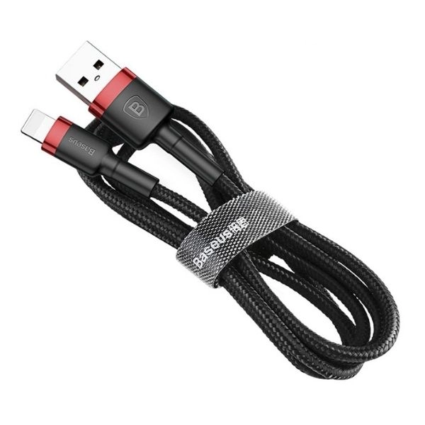 Cáp sạc nhanh USB to Lightning Baseus Cafule 2.4A dài 1m CALKLF-B19 (Red-Black)