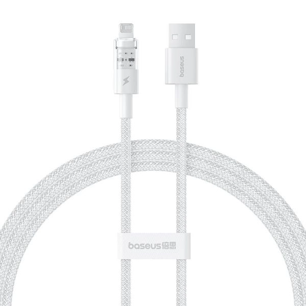 Cáp sạc nhanh USB to Lightning Baseus Gem 1m 2.4A White (LVE087-IP-1W)
