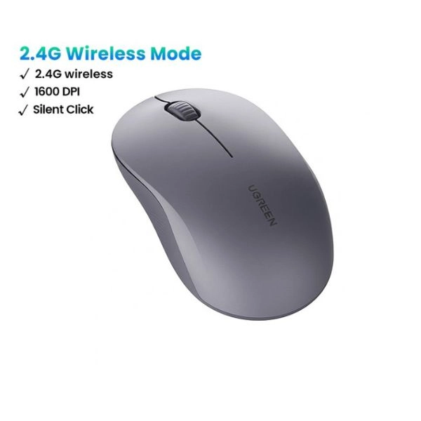 Chuột Không Dây Silent Ugreen 65772 Màu Xám
