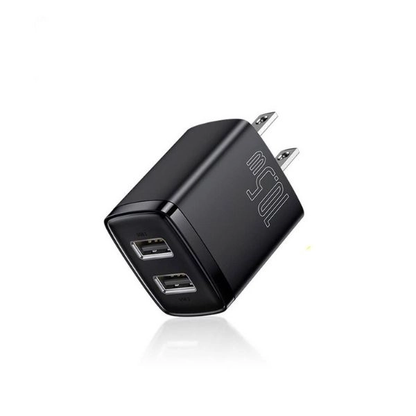 Cốc sạc 2 cổng USB Baseus Compact Charger 2U 10.5W Black (CCXJ010001)