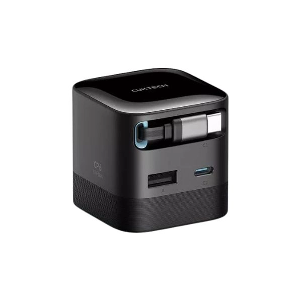 Củ Sạc Nhanh 2 cổng Type-C, USB-A Cuktech CP6 67W AD653W-BK Black