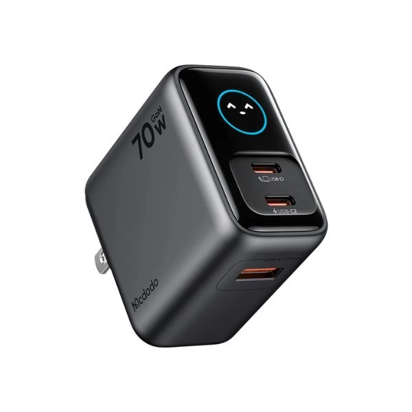 Củ Sạc Nhanh 3 cổng 2 Type-C, 1 USB-A MCDODO CH-420 Gana Ultra Series 70W Black (CH-4200)