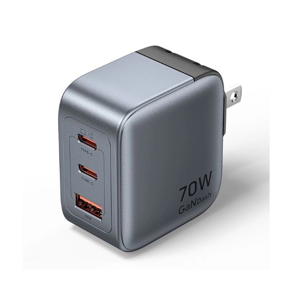 Củ Sạc Nhanh 3 cổng 2 Type-C, 1 USB-A VENTION FEX 70W FEXH0-US (FEX-H0-US) - Gray